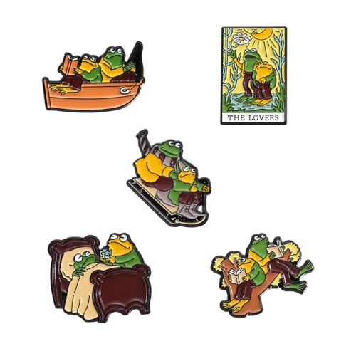 Funny Animal Enamel Pins Set Corgi Frog Goose Cat Themed Badge Pins for Backpack Novelty Lapel Pins for Clothes Cartoon Brooches for Hats Bags Jackets