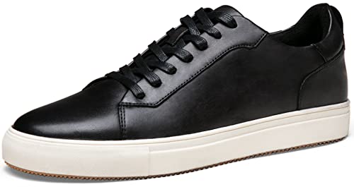 Jousen Men’s Fashion Sneakers Polished Leather Mens Dress Sneakers Stylish Retro Mens Business Casual Shoes