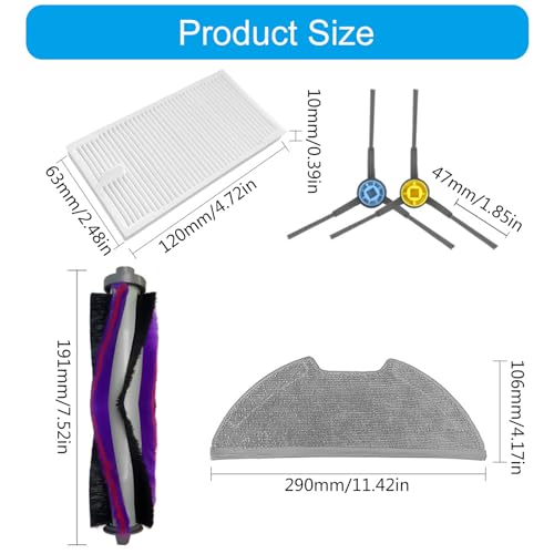 Filtre et brosse pour robot E10S : kit de remplacement complet - 7