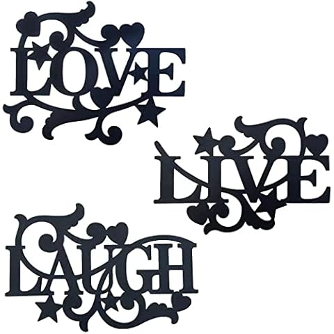 J-Fly Love Wall Decor Live Laugh Sign Metal Wall Decor Kitchen Wall Hanging Black Metal Decor 9 Inch Suitable For Indoor Living Room Kitchen Porch And Other Living Wall Hanging Cover