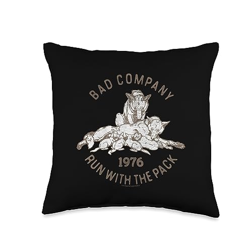 Bad Company Run With the Pack 1976 Throw Pillow