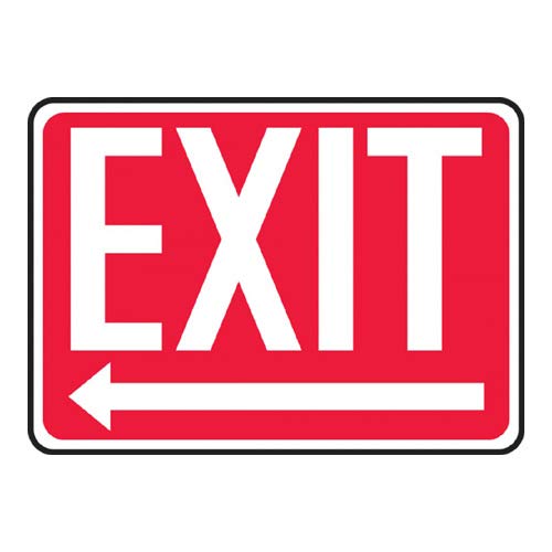 Panneau Exit Left Arrow évite la confusion plastique rigide 7x10 pouces pour sortie claire
