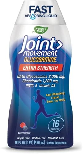 Nature's Way Joint Movement Glucosamine Fast Absorbing Liquid, 16 Day Supply, 16 Oz, Berry Flavor