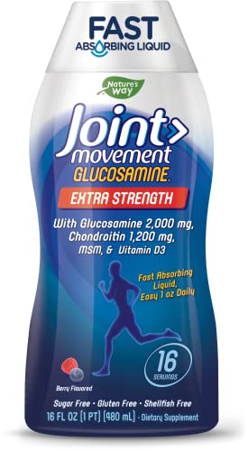 Nature's Way Joint Movement Glucosamine Fast Absorbing Liquid, 16 Day Supply, 16 Oz, Berry Flavor #TOP19