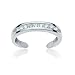 Sterling Silver Cubic Zirconia Channel-Set Polished Adjustable Toe Ring for Women, Girls