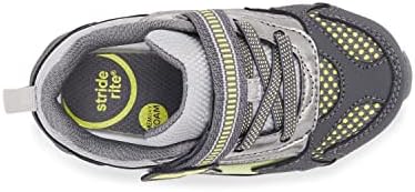 Stride Rite Boy's Lighted Cosmic-Adapt Sneaker, Grey/Neon, 1.5 X-Wide Little Kid | Image 6