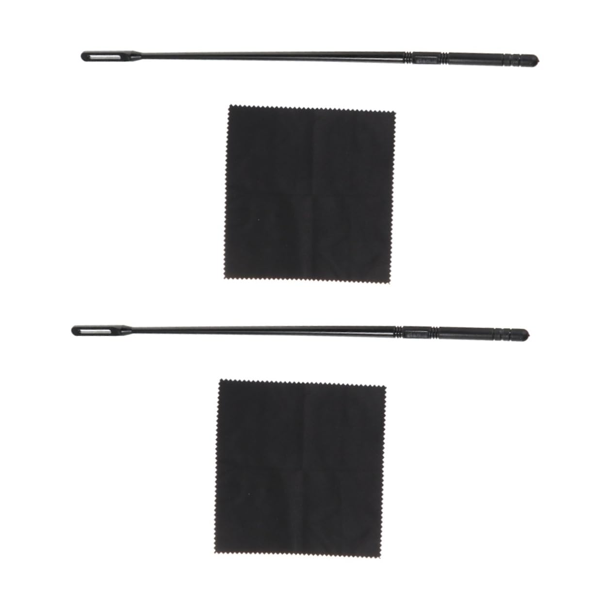 TOGEVAL 2 Sets Flute Cleaning Supplies Set Includes Silk Swab Cleaning Rod and Tarnishing Cloth for Flutes and Piccolos