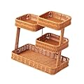 Colcolo Scaffale portaoggetti, Cestino portaoggetti Intrecciato, Multifunzione, Decorativo, Organizer per Scatola portaoggetti da scrivania, per Soggiorno, 4 Strati