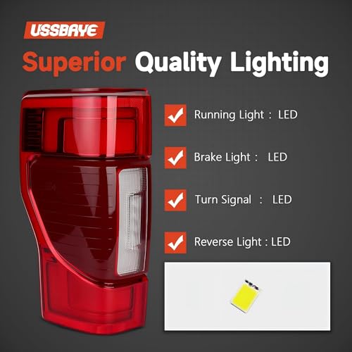 Image of LED Tail Lights For 2020-2022 Ford Super Duty F250 /F350 /F450 Left | LARIAT /King Ranch /Platinum /Limited Driver Side taillights Assembly OE Replace LC3Z13405E FO2800282 (Blindsport Bracket )