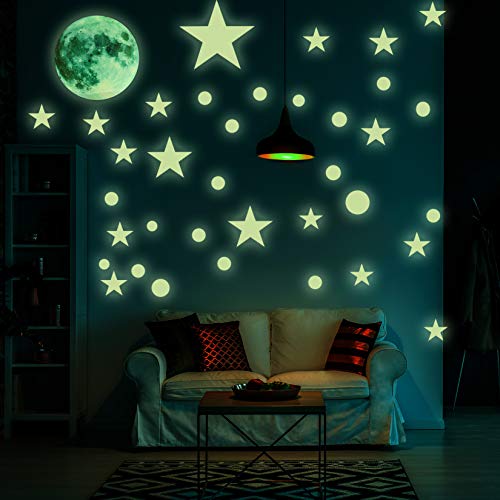 842 adesivi da parete con stelle luminose, stelle