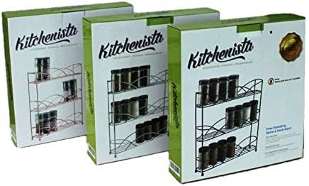 Kitchenista Free Standing Spice and Herb Rack, Universal to fit multiple sized jars (Rose Gold/Copper)