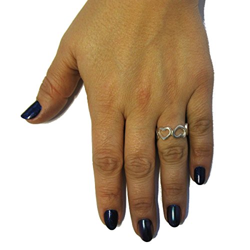 Bague en argent véritable coeurs massifs, le cadeau idéal et durable - 3