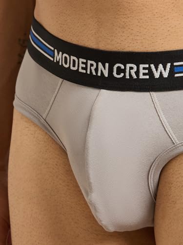 Image of Modern Crew CoolSense Cotton Briefs for Men| Super Combed Cotton with Stretch, Stay 3 Degrees Cool & Fresh, Anti-Bacterial| Microfiber Waistband