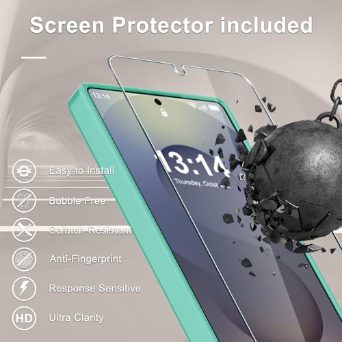 Image of for Samsung Galaxy S25 Ultra Case, Matte Magnetic Phone Cover, Teal | Fit for MagSafe, Screen Protector included, Shockproof Military Grade Protection, Translucent Frosted Back