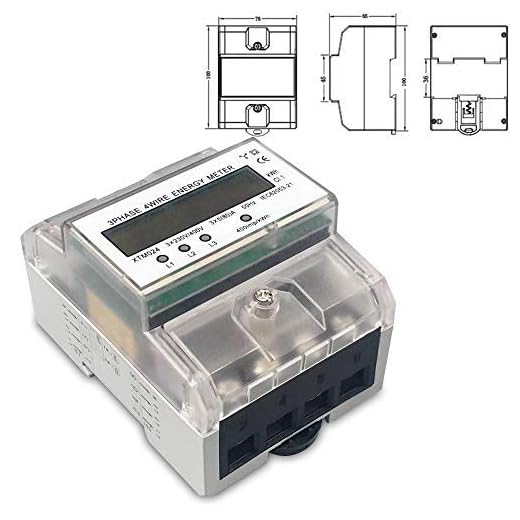 NICCOO 3-Phasen-4-Leiter Elektrizitätszähler, LCD digitaler Drehstromzähler, 3x230/400V 5(80) A GEEICHT Stromzähler direktmessend Wattmeter Energiemessgerät für 35mm DIN Hutschiene