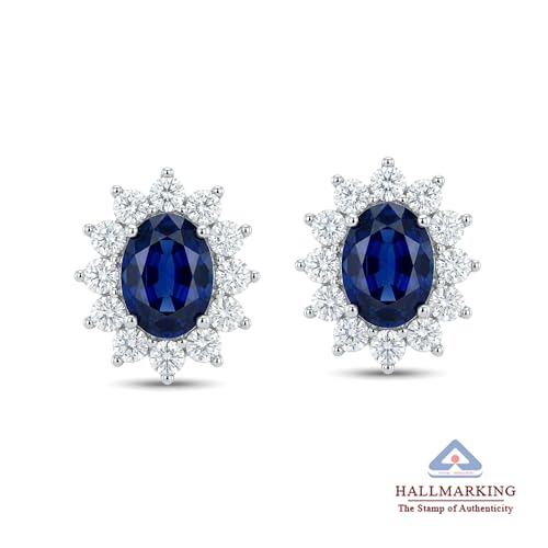 Image of TRUESILVER ACPL 925 Sterling Silver BIS Hallmarked Stud Earrings for Women & Girls |Sparkling Stone Embellished Elegant Design | Lightweight Daily Wear Jewellery | Gift for Women
