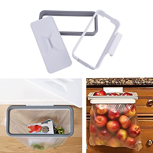 Delamiya 2 Stuck Hängender Müllsackhalter, Tragbar zum Aufhängen Mülleimer, Küchen Müllsackständer mit Deckel, für Küche Schrank Reise Camping Aufbewahrungsregal - Image 4