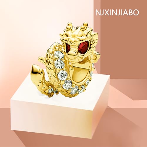 Image of Chinese Year of the Dragon Charm for Women Charms Bracelets, 925 Sterling Silver Cartoon Mother's Day Halloween Birthday Christmas Jewelry Gift for Women