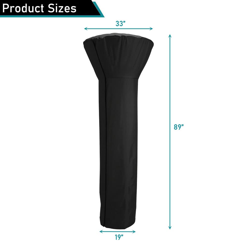 ZJYWSCH Housse de chauffage d'extérieur imperméable 600D robuste avec fermeture éclair 58,4 x 58,4 x 228,6 cm résistante aux intempéries