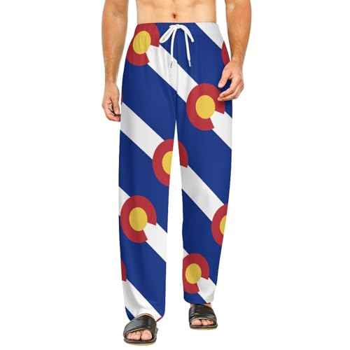 Colorado Flag Soft Pajama Pants Casual Lounge Pants Joggers Pj Bottoms with Pockets for Men Women