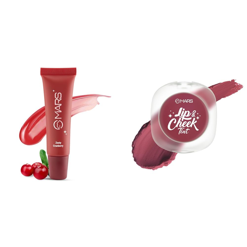 MARS Lippy Top Hydrating Lip Gel 10ml 04-ZESTY CRANBERRY MARS Lip Cheek Tint for Bold Pop Color 2.8 gm 06-Dark Fuschia - Be The Change-picture-31