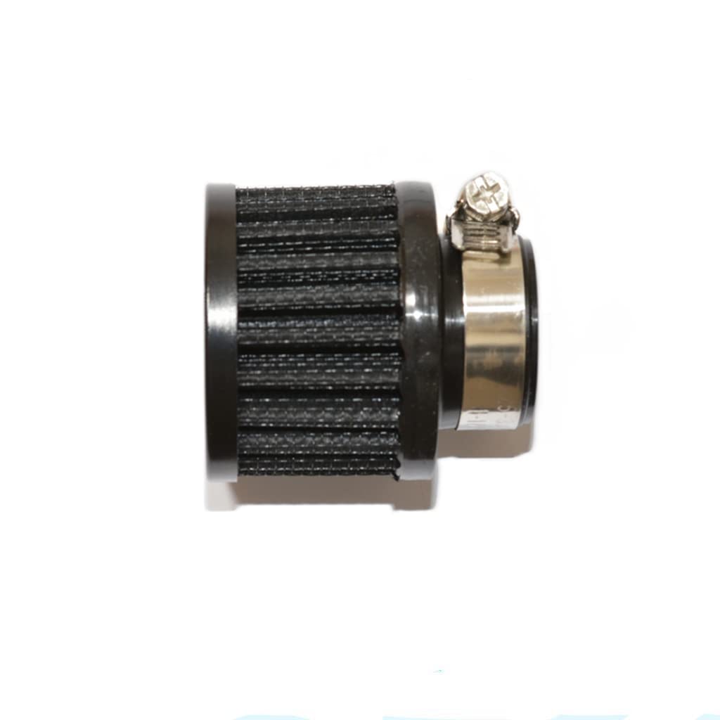 Filtro de admisión de aire de 25 mm de diámetro de entrada de aire, cono de admisión de aire, piezas de filtro universal con abrazadera ajustable (negro)