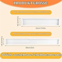 SHUESS Schubladentrenner Verstellbar 8er Set, 32-56 cm, Weiß – Ansicht 2