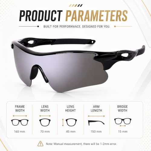 Image of Dervin Non Polarized Oversized Sports Sunglasses for Men Women, Outdoor Cricket Cycling Hiking Fishing Sunglasses
