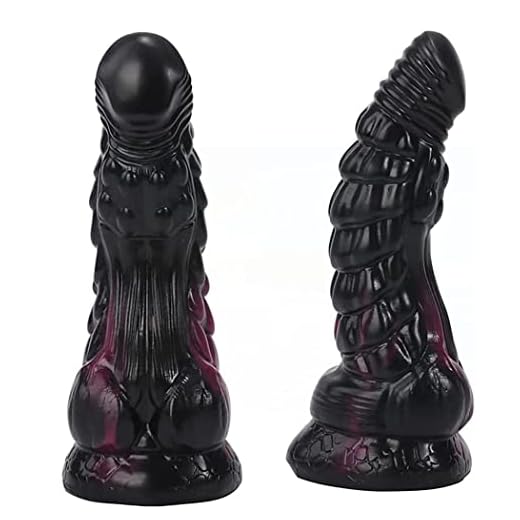 Apariencia de diseño de diseño largo de 16cm con protuberancias negras de masaje de silicona juguetes