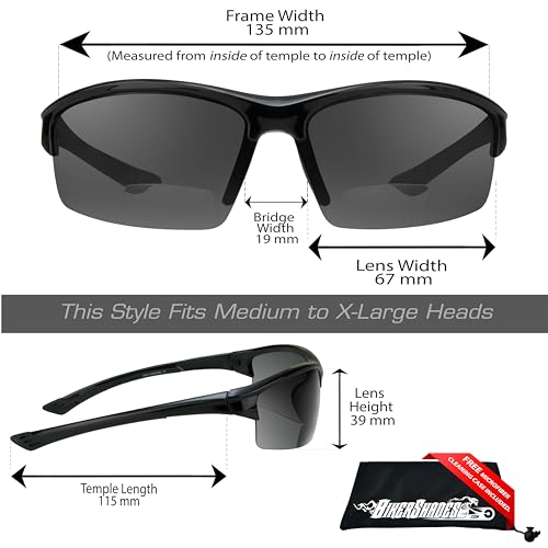 proSPORT Polarized Bifocal Reading Sunglasses Men Women Smoke Brown Lens Tinted Bi-Focal Reader2