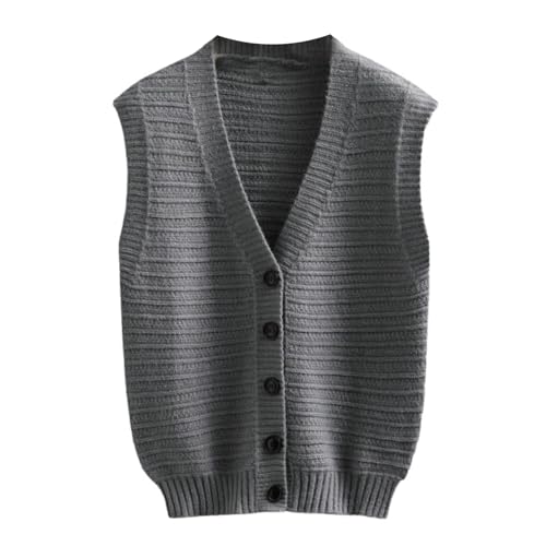 Chaleco de punto para hombre con cuello en V de diseño clásico casual