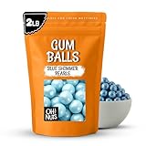 Gumballs for Candy Buffet and Party Favors - 2 LB Flavored 1 Inch Wedding Gumballs - For Hanukkah, Thanksgiving, Christmas, Parties, Birthday - Oh! Nuts (Powder Blue Shimmer)