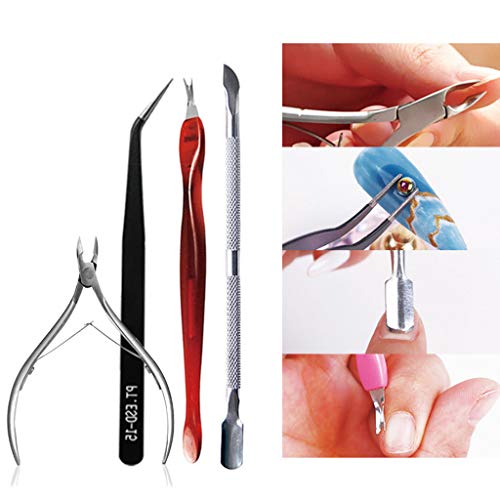 Moreoustitory Nagelwerkzeug-Set, Maniküre-Set, Nagelhautschieber, Nagelkunstfeilen, Polierwerkzeug, Reinigung – Bild 4