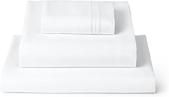 Mellanni Twin XL Sheets Set - 3 PC Iconic Collection Bedding - Hotel Luxury, Extra Soft, Cooling Bed Sheets - Wrinkle, Fade, Stain Resistant (Twin Extra Long, White)