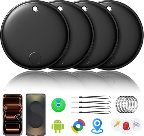 2026 Air Tracker Smart Tag für Android & iOS-4er Pack Neu Dual-System Bluetooth Tracker kompatibel mit Apple Wo ist? & Android Google Find Hub Schlüsselfinder für Schlüssel/Geldbörse/Fahrrad/Koffer