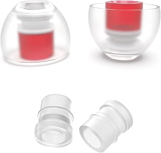 SpinFit CP100 Plus for IEM - M - Medical Grade Silicone Patented Eartips, Secure Fit and Supreme Comfort, Reduce Allergic Reaction, One Set Fits Normal and Thin Nozzles(2 Pairs)(with Inserts)