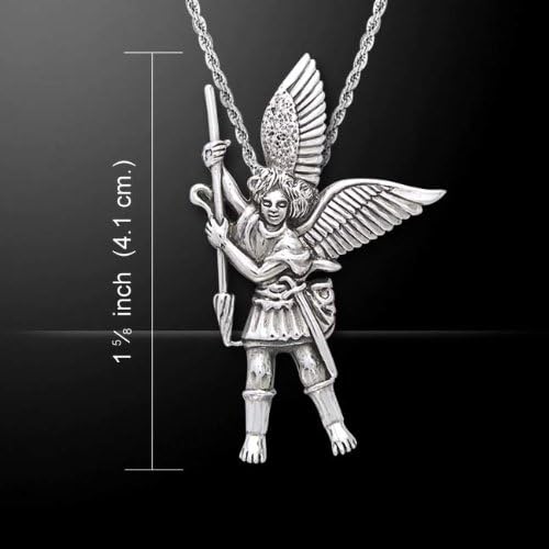 Jewelry Trends Sterling Silver Michael the Archangel Angel Pendant Necklace 18" - Image 5