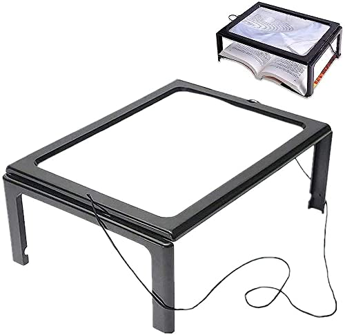 Loupe rectangulaire CRODY 3X grand format avec support pliable et LED