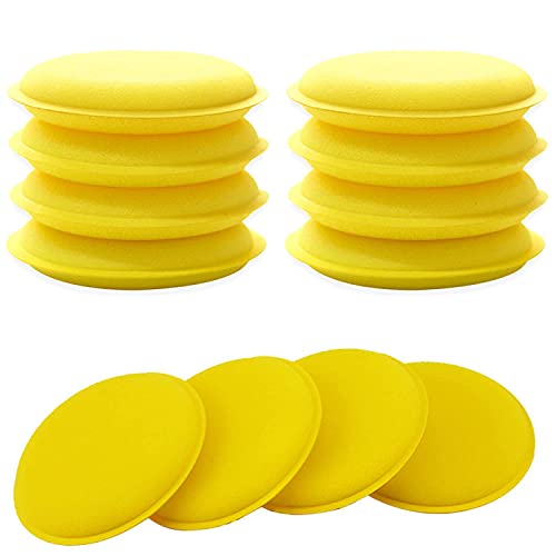12Pcs Car Wash Sponges – Soft Foam Car Polishing Pads & Wax Applicator Sponges for Effective Vehicle Cleaning and Polishing (Yellow)