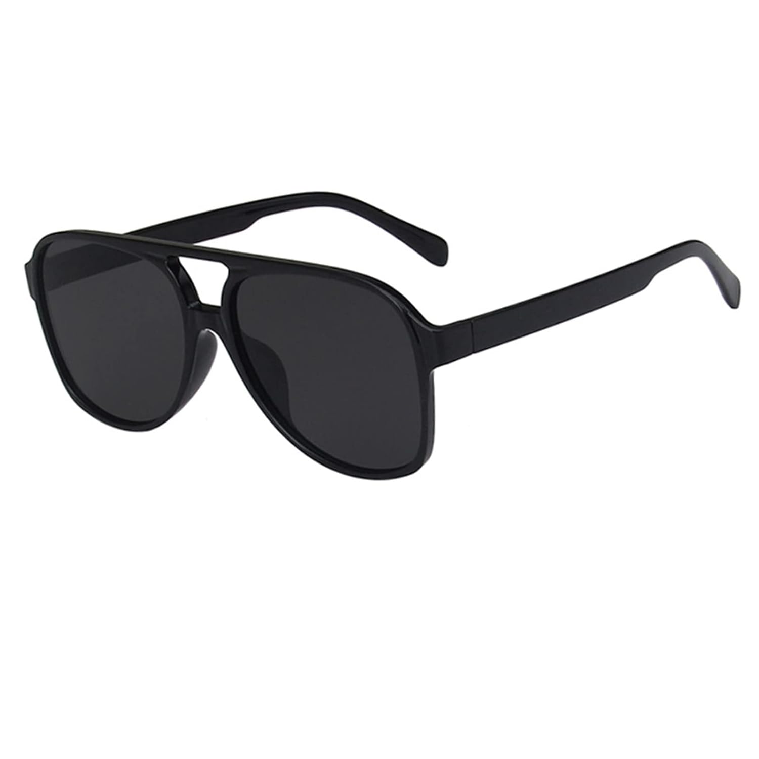 Generic Classic Round Sunglasses For Women Men Vintage Shades Large Plastic Frame 90s Bulk Black One Size