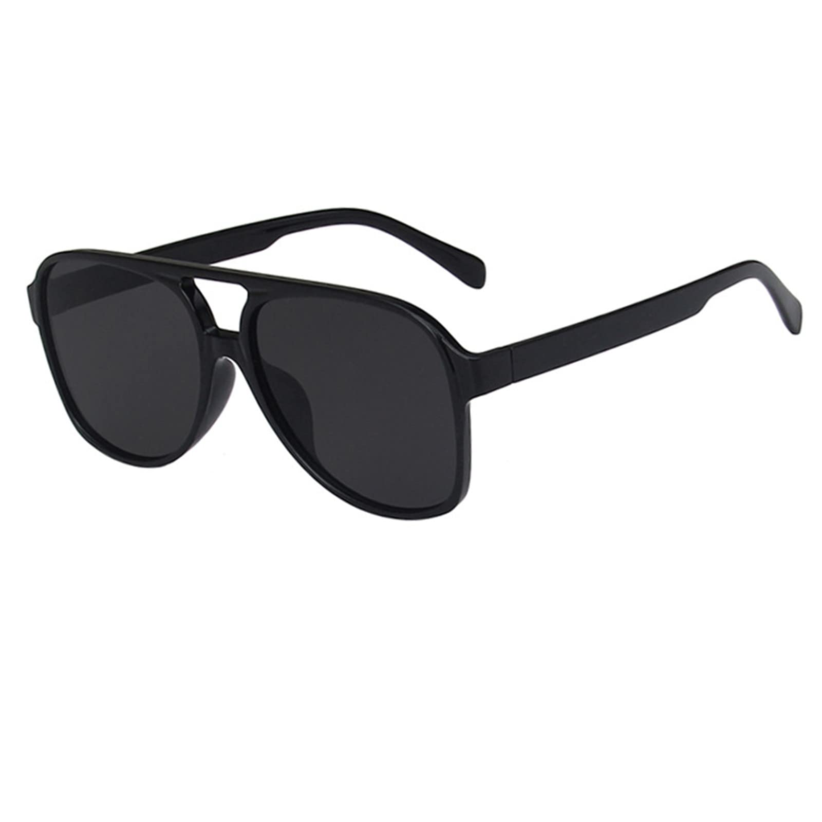 Generic Classic Round Sunglasses For Women Men Vintage Shades Large Plastic Frame 90s Bulk Black One Size