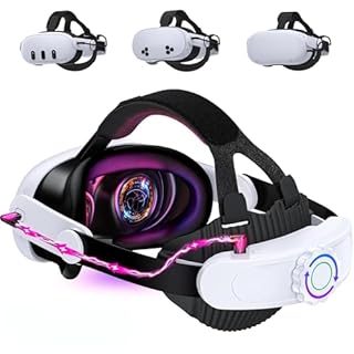HELLCOOL Head Strap with 10000mAh Battery Pack Cables for Meta Quest 3S/3/2,Adjustable Elite Strap Replacement Intended for Quest Head Strap,VR Headset Accessories Extend PlayGame Time Reduce Pressure
