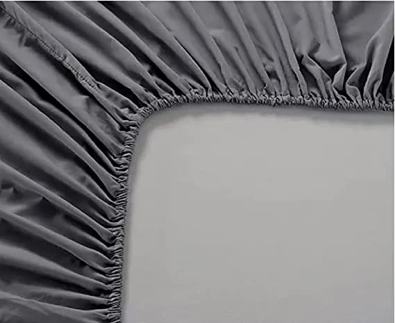 Image of Home Sizzler 210TC Geometric Microfibre Grey Double Bedsheet with 2 King Size Pillow Covers