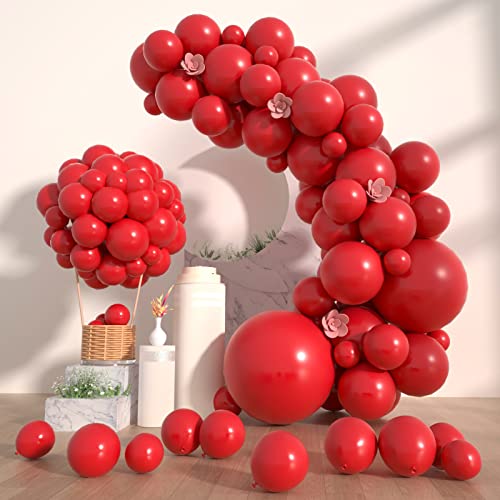 Styirl Red Party Latex Balloons - 100 pcs 5/10/12/18 Inch Ballons As Birthday Balloons/Merry Chritmas Balloons/Graduation Balloons/Valentines Day Balloons/Baby Shower/Wedding/Party decorations