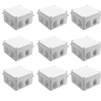 Cameraman Waterproof PVC Square Junction Box for CCTV Cameras IP65 - Pack of 9