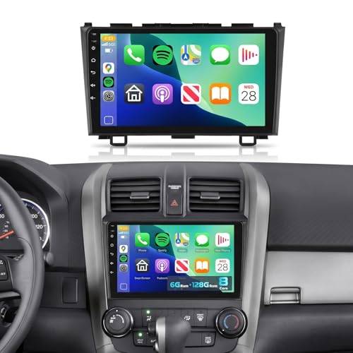 Image of 8 CORE 6G+128G Car Radio Stereo for Honda CRV 2007-2011 with Wireless CarPlay Android Auto, 9 Inch IPS Touch Screen Android 13 GPS WiFi 32-Band DSP Bluetooth SWC AHD Backup Camera