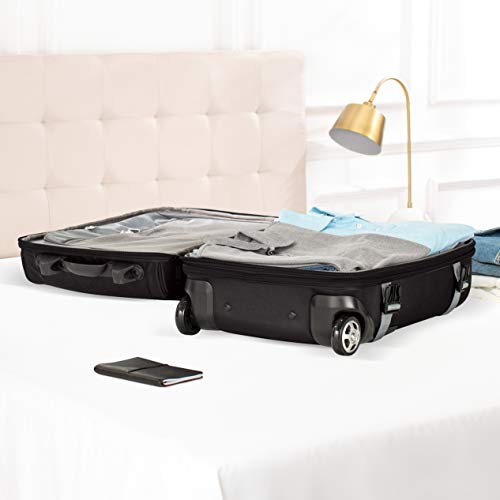Amazon Basics Rolling Travel Duffel Bag Luggage with Wheels, Small, Black