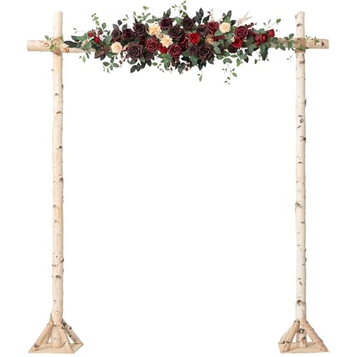 Ling's moment Wedding Arch Flowers, Masala Red, 6.5FT