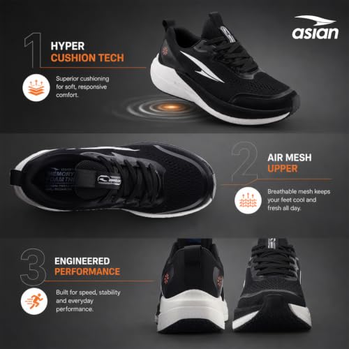 Image of ASIAN Hypercushion Carbon-13 Men's Running Shoes | Lightweight Memory Foam Shoes with Breathable Mesh Upper