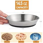 Stainless Steel Cat Bowls,Whisker Friendly Shallow Cat Dishes for Food and Water,Non-Slip Silicone Bottom,Heavy Duty,Replacement Kitten Metal Plate for Elevated Stands,3 Pack - Image 4